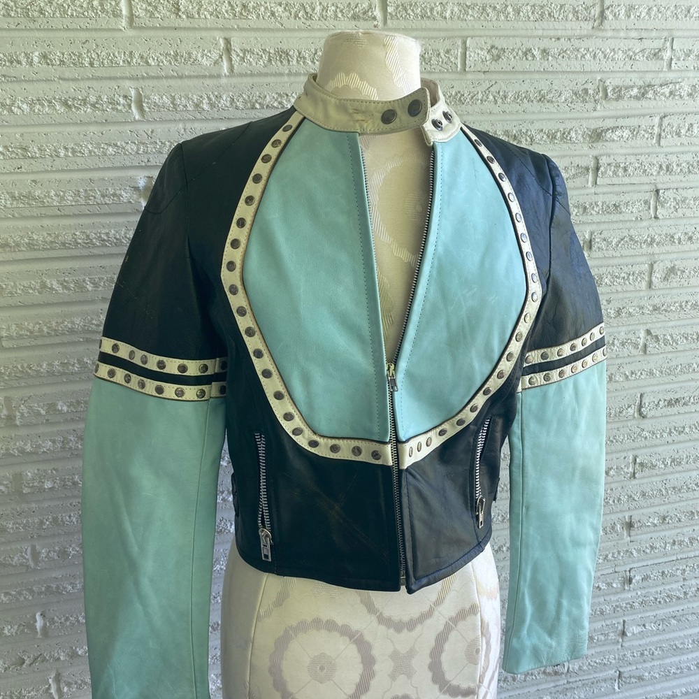 Vintage late 90’s Early 2000’s Italian Leather Moto Jacket